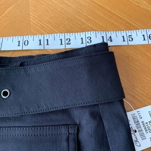 Charlotte Russe Button‎ Front Belted Micro Black Mini Skirt Super Short Y2K NWT - Picture 6 of 7